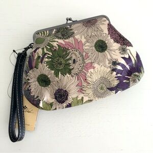Patricia Nash Savena Sunflower Leather Clutch Wristlet Bag